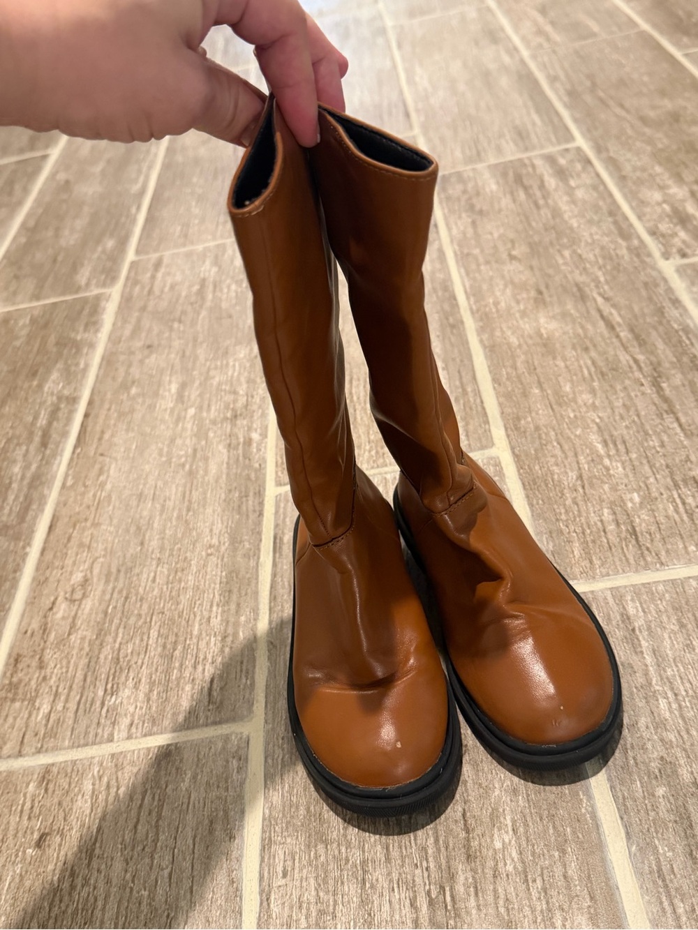 Kids Girls Tan Brown boots Shoe